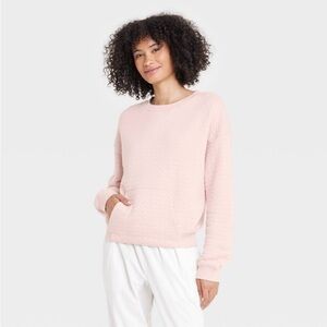 Women's Quilted Crew Sweatshirt - All in
Motion pale pink nwt